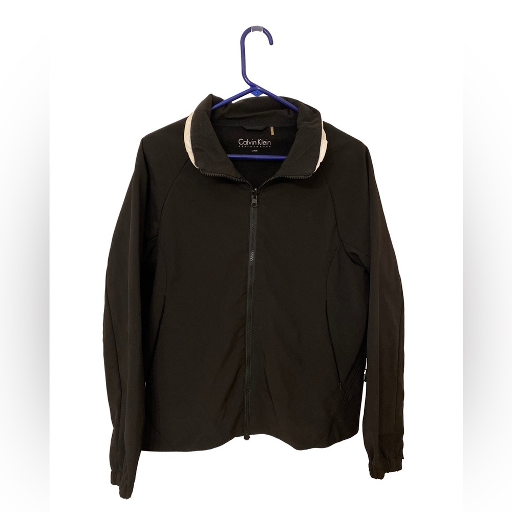 Calvin Klein Performance Black Softshell Fleece Lined Full Zip Jacket Large